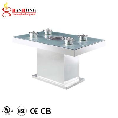 China Rotating hot table pot table made of stainless steel for sale