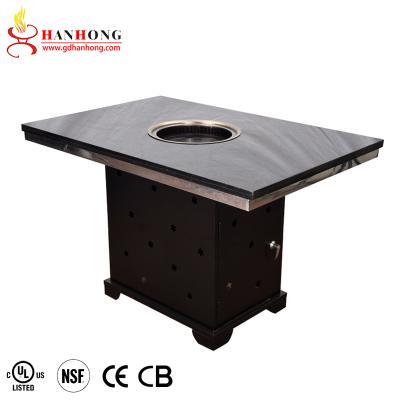 China 2021 Korean Commercial Indoor Quartz Stone BBQ Grill Rotating Table Electric Smokeless Electric Table with Reasonable Price for sale