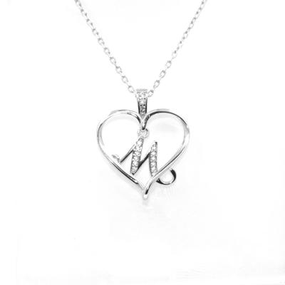 China CLASSIC 925 Sterling Silver M Letter Heart Necklace Birthday Gift Gold Plated Pendant Necklaces For Women 2021 for sale