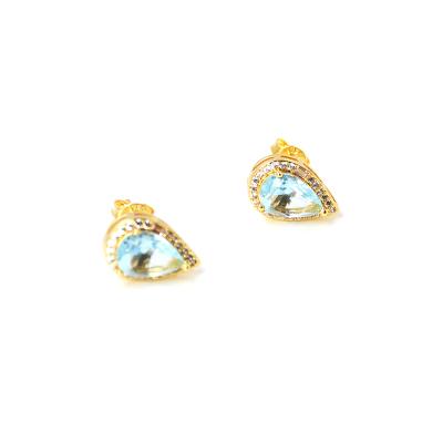 China New BOHEMIA Gemstone Jewelry 2021 925 Sterling Silver Gold Plated Women's Earrings for sale