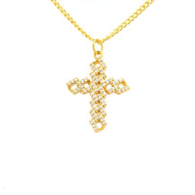 China 2022 New Fashion Hiphop Trendy 18k Gold Plated Custom Hip Hop Cross Pendant Jewelry Charms for sale