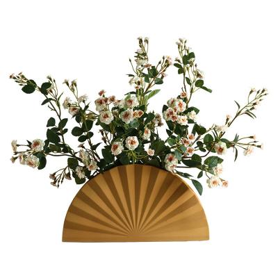 China Modern Nordic Creative Vase Art Artificial Flower Ceramic Origami Designs Flower Decoration Flowers for sale