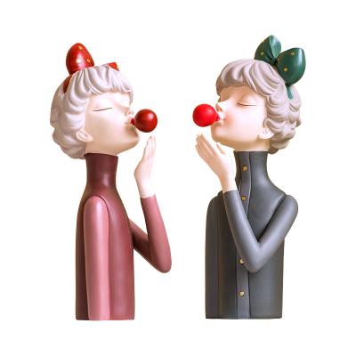 China Bubble Girl Gift Minimalist Luxury Nordic Resin Open Statue For Home Decoration for sale