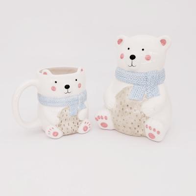 China Wholesale cute handpaint ceramic coin bank teddy bear eco-friendly for sale