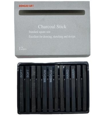 China 12psc Eco-Friendly Professional Artist Compressed Charcoal Sketch Drawing Charcoal Stick Set for sale