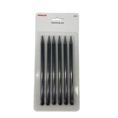 China Eco-friendly Promotional Pencil Professional 6 Pcs Sketch Drawing Charcoal Pencil Graphite Woodless Pencil For Artist, Student for sale