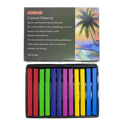 China Eco-friendly 12 Colors Art Artist Professional Soft Square Oil Pastel Pastel Color Set Stick With Paper Box for sale