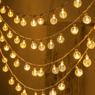 China Decorative Crystal Ball String Light Festoon Outdoor Holiday Decoration Lighthouse Decorative Light for sale