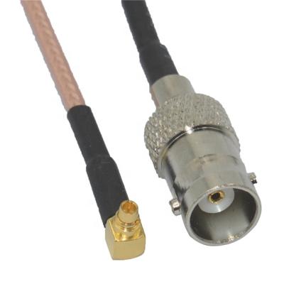 China RF Device RF MMCX HIGH FREQUENCY CABLE MMCX-JW/BNC-K BNC FEMALE TO BEND MALE 10CM CABLE RG316 for sale