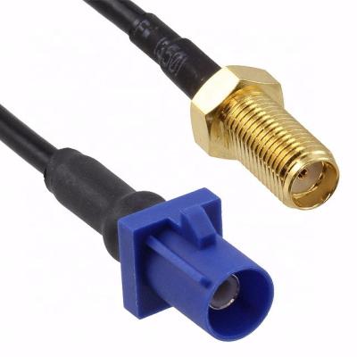 China Automotive Blue C Code FAKRA SMB Connector Male Plug To SMA Female Extension Cable for sale