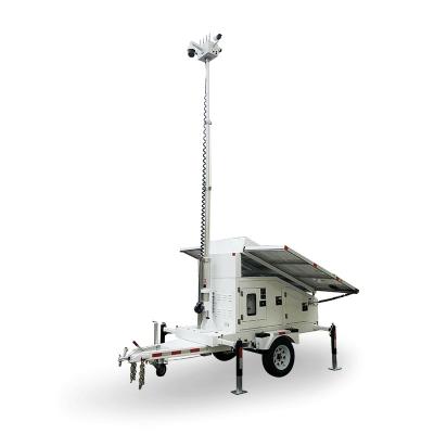 China Telescopic Solar Powered Cctv Detection Solar Powered Mast CCTV Mobile Tower Trailer for sale