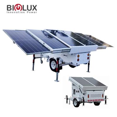 China Stand Alone DC Power Commercial Mobile Solar Generator Mounted On Trailer for sale