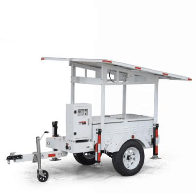 China 2kw Industrial Steel Solid Surveillance Technology And Go Trailer For Portable Mobile Solar Power Generator for sale