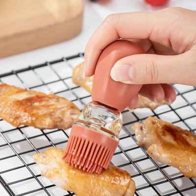 China TY2022 OEM/ODM kitchen instruments new silicone household barbecue oil bottle viable oil pot quantitative brush oil brush for sale