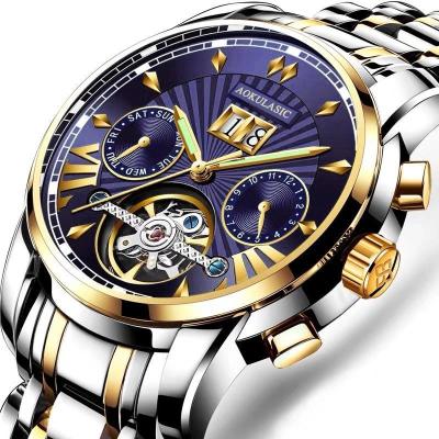 China Decoration TY TY Supplies High Quality Multifunctional Automatic Mechanical Cavity Steel Band Luminous Waterproof Watch Free Samples OEM/ODM for sale