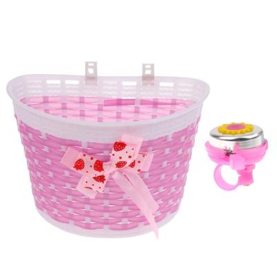 China Large Capacity Children Kids Girl's Front Basket Bicycle Shopping Stabilizer + Bell Horn Bicycle Accessories for sale