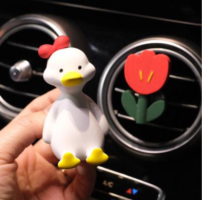 China Hot-selling cute and creative cute net red car interior decoration ornaments car air conditioning air vent fragrance clip car perfume duck for sale