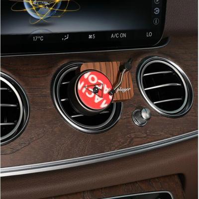 China Wooden Car Perfume Clip Record Player Air Freshener Car Air Freshener Rotating Scent Clip Smell Diffuser for sale