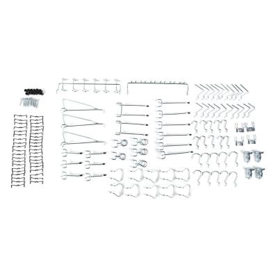 China General Industry Pegboard Hooks Assortment, Organizer Accessories Set 100Pcs Pegboard Hook with 40Pcs Peg Locks for sale