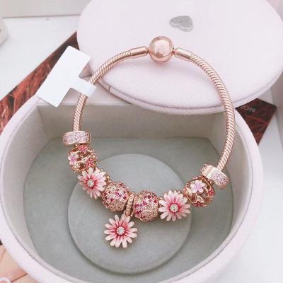 China S925 Cute Silver Bangle Rose Gold Fashion Jewelry Bracelet for Girls Women for sale