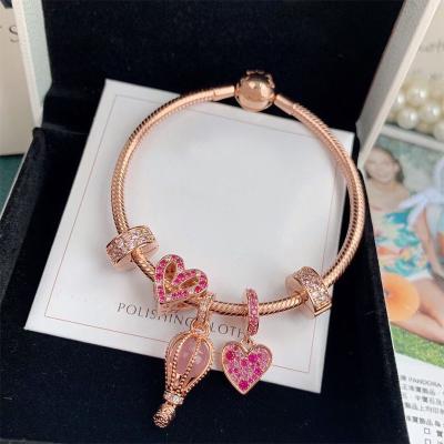 China High Quality Cute 925 Sterling Silver Bracelets Rose Gold Suitable for Girl Women Gifts for sale