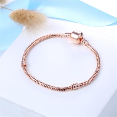 China Rose Gold CLASSIC 925 silver classic snake chain bracelets for girls jewelry for sale