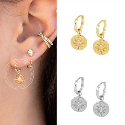 China Popular MEENOY 925 Sterling Silver Ear Buckle Ladies FASHIONABLE Hoop Earrings Gold/Silver Exquisite Jewelry for sale