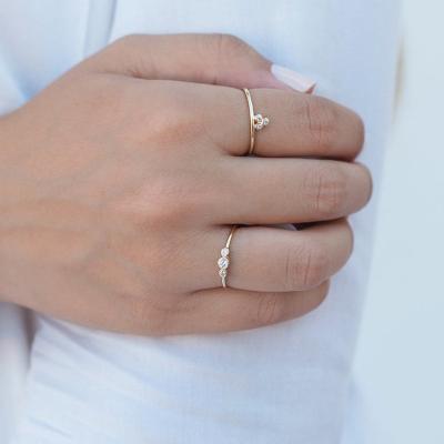 China MEENOY 925 CLASSIC Silver Female Wedding Fine Jewelry Minimalist Gift No. 7/8/9 Ring Cute Zircon Round Ring for Friends for sale