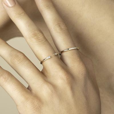 China MEENOY 925 Style Open Round Gold Ring Size 6/7/8 Minimalism Silver Fashion Jewelry For Women Birthday Gift Yard Ring for sale