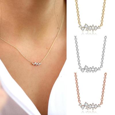 China MEENOY FASHIONABLE 925 Silver Chain Luxury Crystal Pendant Necklace For Women Charm Clavicle Chain Necklaces for sale