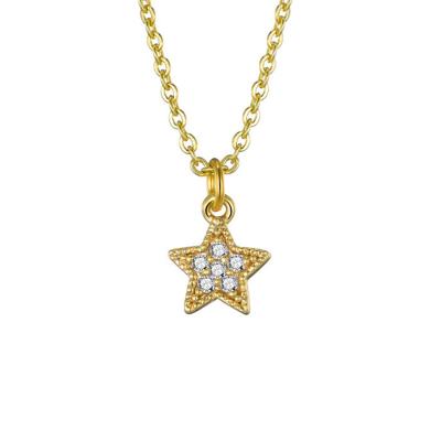 China MEENOY Cute 925 Silver Star Moon Sun Chain Pendant Necklace For Women Simple Gold Color Clavicle Chain Trendy Fashion Jewelry for sale