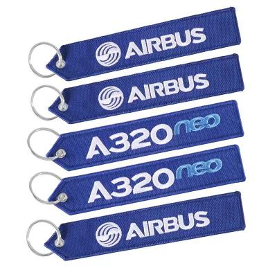 China Fabirc High Quality Embroidered Key Chain/Key Indicator/Keyring A320 for sale