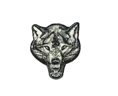 China 3D Wolf No Club Pack Biker Motorcycle Club Embroidery Solitaire Patch With Iron On for sale