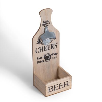 China Popular Wooden Wall Mounted Personality Beer Bottle Opener - Direct Order for sale