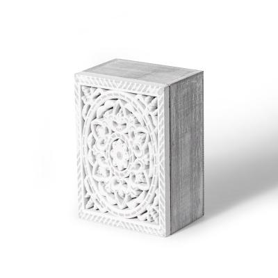 China China Carved Retro Small Size Wooden White Storage Box - Indirect Order for sale