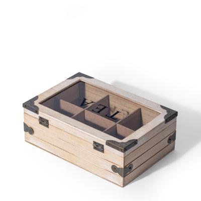 China Antique Wooden Storage Box, Tea & Coffee From Europe (6 Lattices) - Direct Order for sale