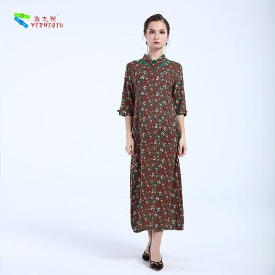 China Medium Sleeve Chinese Dress Cheongsam Anti Wrinkle For Spring Summer Autumn for sale