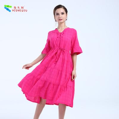 China Algodão 100 mais a roupa das mulheres do tamanho, vestidos curtos do verão para senhoras positivas do tamanho à venda