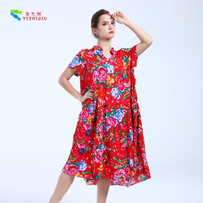 China El verano largo del algodón de la cintura natural viste el modelo ZTZS501 del estilo chino en venta