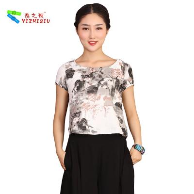 China OEM Toevallige de Blouses Korte Koker xs-XXXL van Traditionele Chinese Vrouwen Te koop