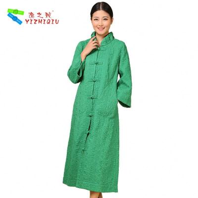 Chine Type simple de fermeture de Breasted de veste capitonné par coton chinois vert fait sur commande à vendre