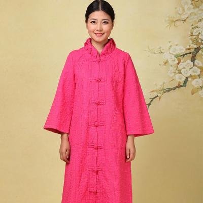 China Rosa starke chinesische Baumwolle füllte Jacke L Größe XL XXL mit Taschen/die offene Front auf zu verkaufen