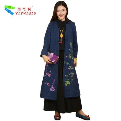 China No Hooded Embroidered Winter Coats Traditional Chinese Clothing Female for sale