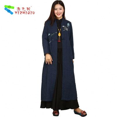 China Regular Sleeve Embroidered Winter Coats , Thick Chinese Embroidered Coat for sale