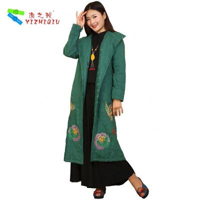 China Ladies Vintage Chinese Embroidered Jackets Coat 100% Cotton Shell Material for sale