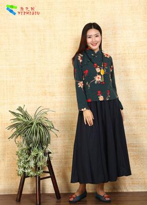 China Vintage Embroidered Cheongsam Blouse Short Length For Autumn And Winter for sale