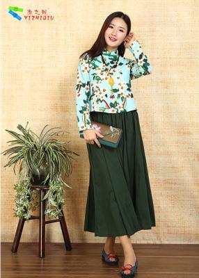 China Traditional Mandarin Collar Long Sleeve Cheongsam Top for sale