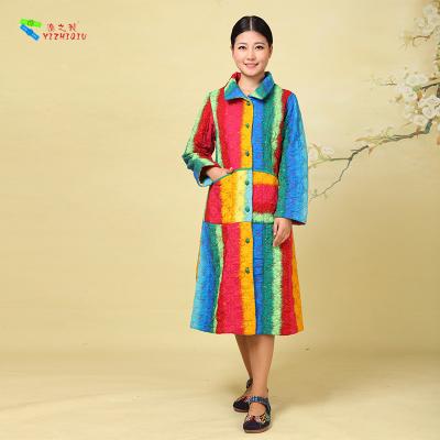 Cina Colore dell'arcobaleno del cappotto riempito cotone delle donne dell'abbigliamento di inverno del cotone di stile cinese in vendita