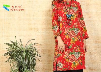 China Red Cotton Long Sleeve Fancy Dresses for sale