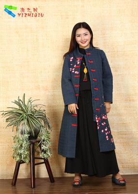 China Fashion Chinese Style Embroidered Winter Coats Comfortable With Long Sleeve for sale